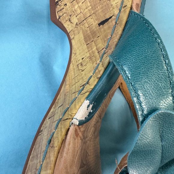 b.o.c. Women's Teal Floral Wedges - Picture 3 of 10
